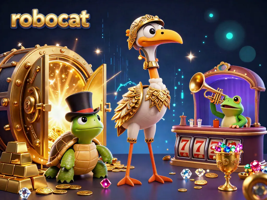 Robocat brings thrilling slots excitement to life in an ultra-detailed 3D casino scene.
